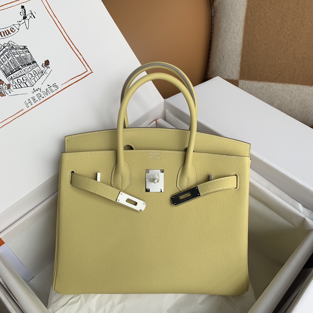 Hermes Birkin 30CM Togo Leather Handbag Jaune Poussin